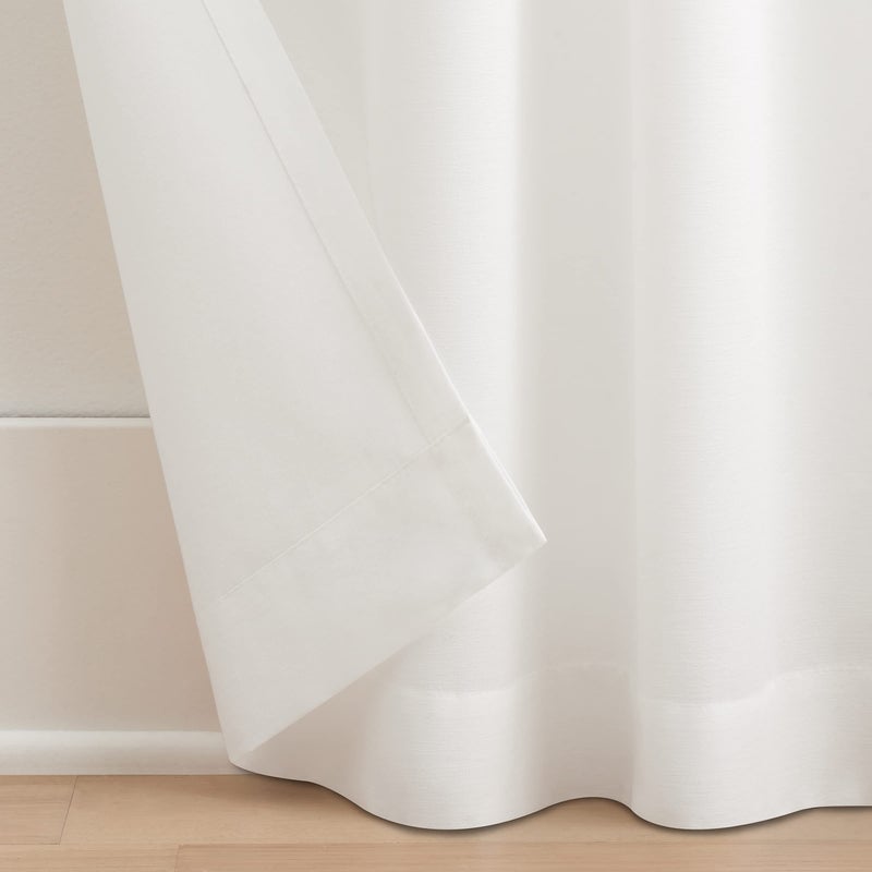 Waverly Serendipity 10 Pinch Pleat Light Filtering Rod Pocket Window Curtain for Living Room (1 Panel), 50 in x 84 in, White - Image 4